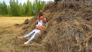 This gal likes in a public place. Hayloft. Nature
