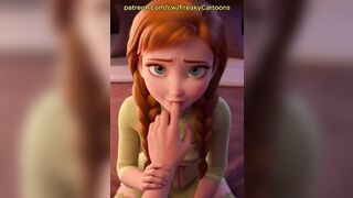 Anna is enjoying large white rod FROZEN disney sex