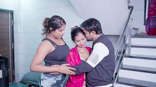 3some sex, 2 lesbo beauties and a man