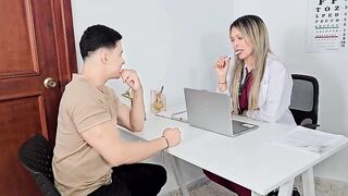 A excited doctor has sex with her youthful patient