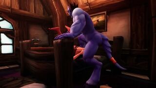 Hawt Elf Gets Large Blue Cock - Warcraft Parody