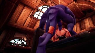 Hawt Elf Gets Large Blue Cock - Warcraft Parody