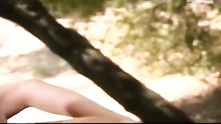 Pair of Breathtaking Lesbian Beauties Are Touching and Fingering Every Other's Pussies in the Forest