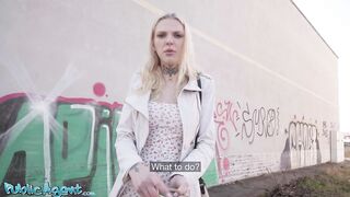 Not as shy as this babe looks POV fellatio outdoors with Polish golden-haired - Public Agent