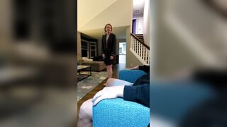 Sex Tape 46 - Christmas Oral job in His Morning Coffee Chair
