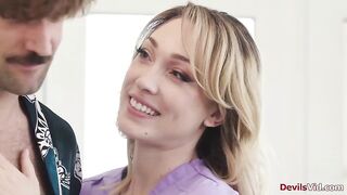 Masseuse Lily LaBeau offering particular session.Shes doing her customer nuru massage.The blond honey gets oiled up,have her snatch licked and banged.