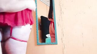 I caught my stepmom in red underware and banged her; that babe has a great booty.