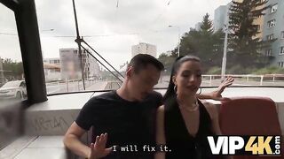 VIP4K. A Pickup on Public Transportation and Sex with a Charming Beauty