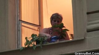 60 years old granny swallows large schlong