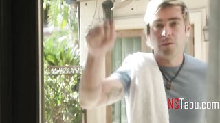Neighbour lets sexy blond mother i'd like to fuck use his shower and they screw