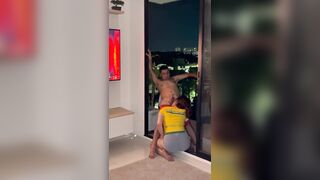 cheating oral with town view