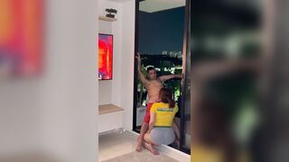cheating oral with town view