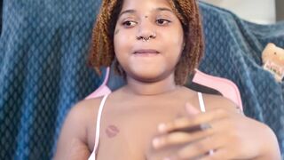 Tatted Black Honey Gets STONED and Plays with her Large Bazookas