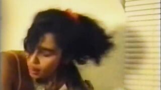 Hot youthful floozy rides man's hard thick schlong with her curly snatch