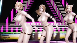 [MMD] BLACKPINK - forever Young Nude Vers. Ahri Akali Evelynn Kaisa 3D Erotic Dance