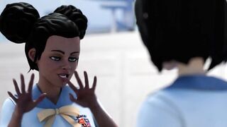 Hentai Schoolgirls Interracial Lesbian Sex - Superb 3D Animation (Eng Dubbed)
