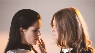Lesbians strap on fuck