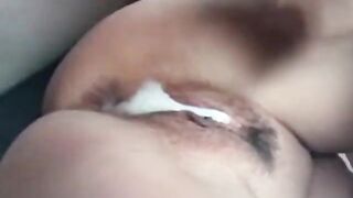 Super hot creampie with cum eating