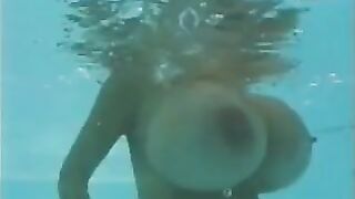 Minka in a pool