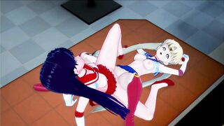Sailor moon gets her pussy eaten by sailor mars, trib orgasm.