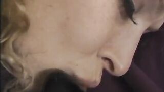 Hot brunette in leopard lingerie kisses and bites her friends horny nipples