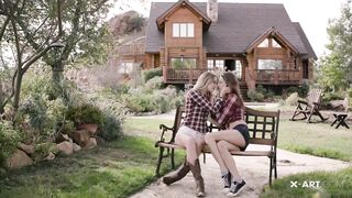 Kenna James & Madi Meadows - Outdoor Lesbian Finger Fucking