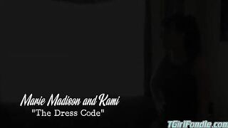 Brunette bitch punishes blonde slut