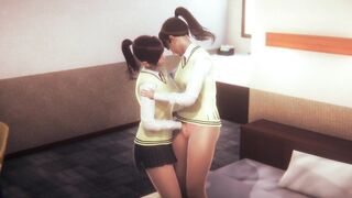 Lesbian School Girl Rub her Friend Pussy