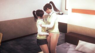 Lesbian School Girl Rub her Friend Pussy