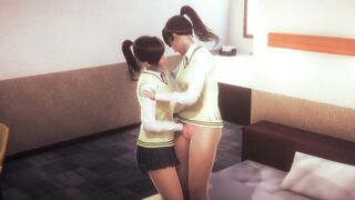 Lesbian School Girl Rub her Friend Pussy
