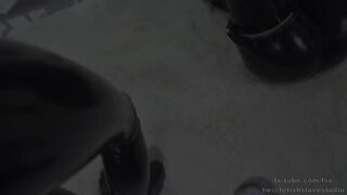 Latex lesbian rope bondage game part 1