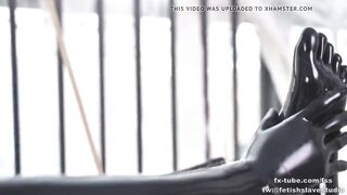 Latex lesbian rope bondage game part 1