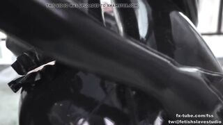 Latex lesbian rope bondage game part 1