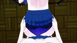 Yuri getting strapon fucked from lesbian's POV - Doki Doki Literature Club Hentai.