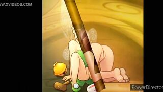 Frozen princess's and Tinkerbell spread their pussy wide open