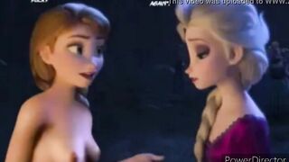 Frozen Elsa and Anna pussy wide open