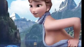 Frozen Elsa and Anna pussy wide open