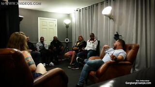 Gangbang Creampie - Lesbian Cutie Electra Decides To Do A Hot Interracial Gangbang! Can The Guys Turn Her Over With Their Creampies In Her Pussy??