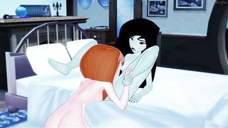Kim Possible has lesbian sex with Sheego, tribbing orgasm.