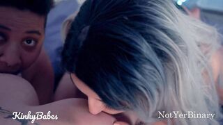 Passionate Queer Threesome Leads to Double Strapping Fun Ft NotYerBinary: Amateur Queer Kinky Babes