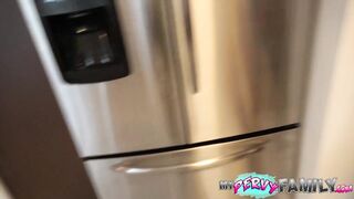 threesome with wife and step-daughter ends in deep creampie!