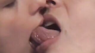 Lesbian kissing with tongues