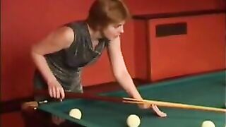 Sexy Lesbians Use Strapon On Pool Table