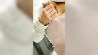 Girl helps milk her friend