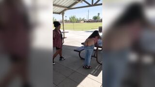 Mexican Girl gives her Friend a Spanking Bending over the Table