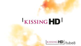 Kissing HD Natural young lesbian girls French kiss deeply and with love