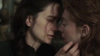 Vanessa Kirby and Katherine Waterston in lesbian sex scenes