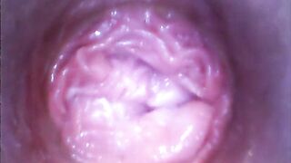 PJGIRLS Silvia DeLuxe sticks camera inside her vagina RAW pussy cam footage