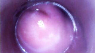 PJGIRLS Silvia DeLuxe sticks camera inside her vagina RAW pussy cam footage