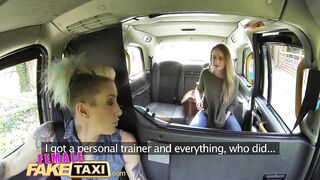 Female Fake Taxi Pretty blonde MMA babe gets pussy tribbing on taxi roof